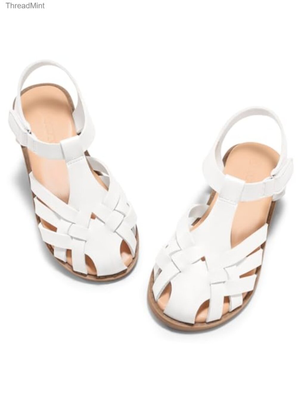 Girls Fisherman Sandals Closed Toe Flat Dress Shoes with Adjustable Straps